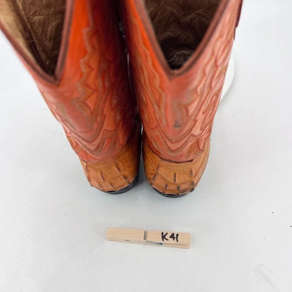 El Compadre Men Size Mexico 27.5 US 9 Brown Pull On Western Cowboy Boot